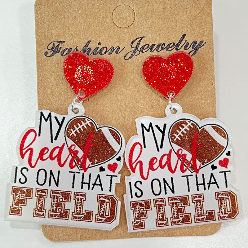 Wholesale 2pairs/pack Football Rugby Baseball MOM Earrings